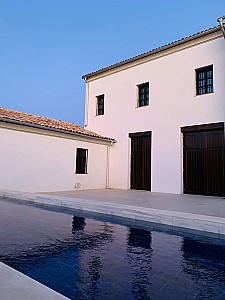 Villa exterior with swimming pool